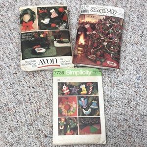 Lot of three vintage holiday patterns